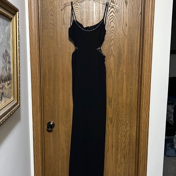 Black Maxi with rhinestones and side cut outs - Picture 1 of 2